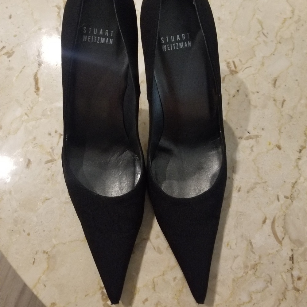 Stuart Weitzman black fabric stilletto